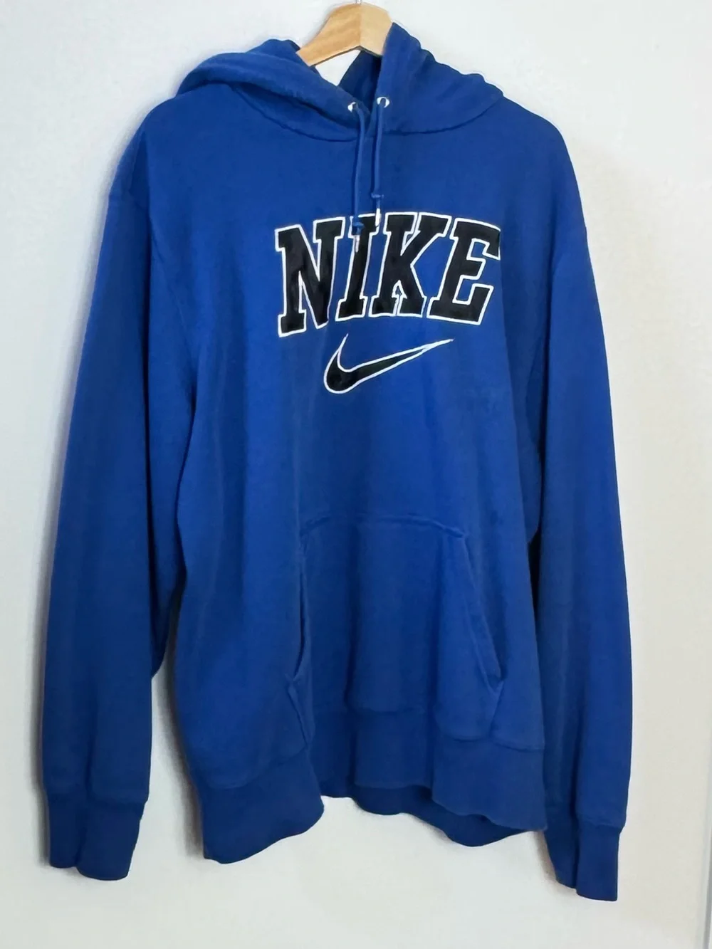 Nike Men’s Royal Blue Pullover Hoodie with White Logo